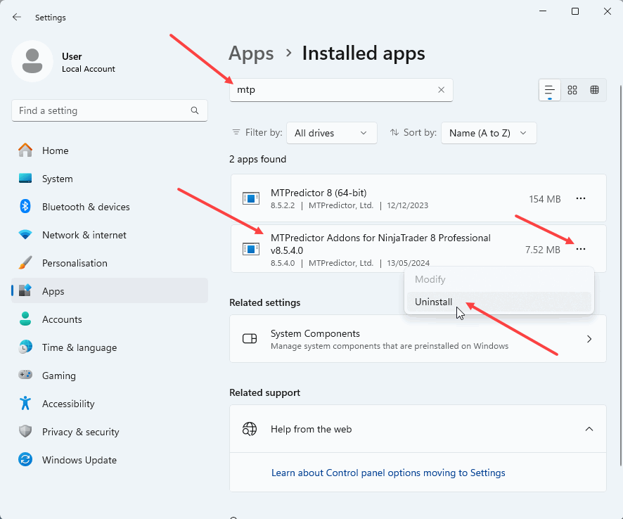 uninstalling image two